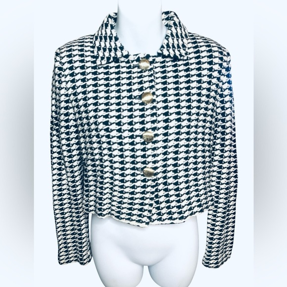 ST. John Kints Houndstooth Tweed Jacket Blazer - Picture 3 of 12
